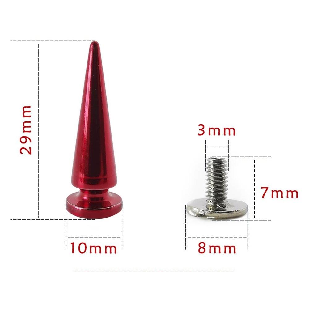 10 Sets Copper Bullet Rivets With Metal Screws – 10x26/29mm For Leather Crafts, Bags, Jeans, Canvas – 5 Colors (Green/Red/Bronze/Gold/Silver)