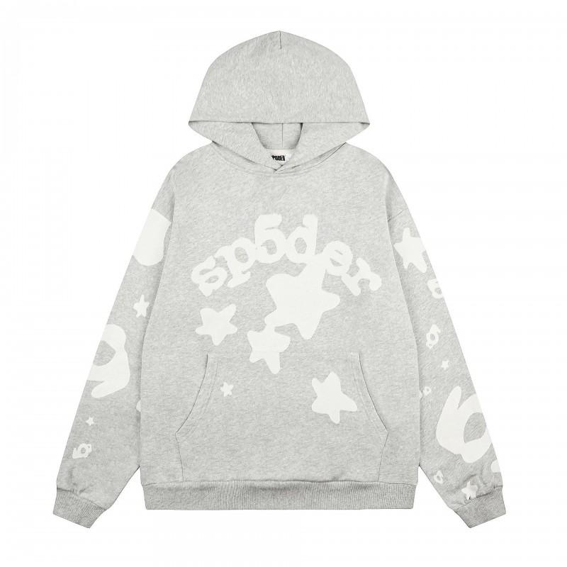 Felpa Sp5der FW23 Unisex Streetwear Pullover Felpa Con Stampa Ragnatela Vestibilità Larga Misto Cotone