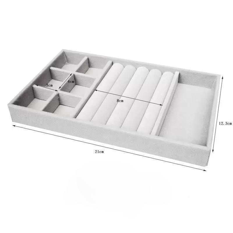 Velvet Jewelry Display Stackable Exquisite Jewellery Holder Portable Ring Earrings Necklace Organizer Box Organizator De Boys