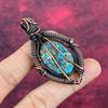 Copper Chrysocolla Pendant Copper Wire Wrapped Moonstone Jewelry Gemstone Pendant