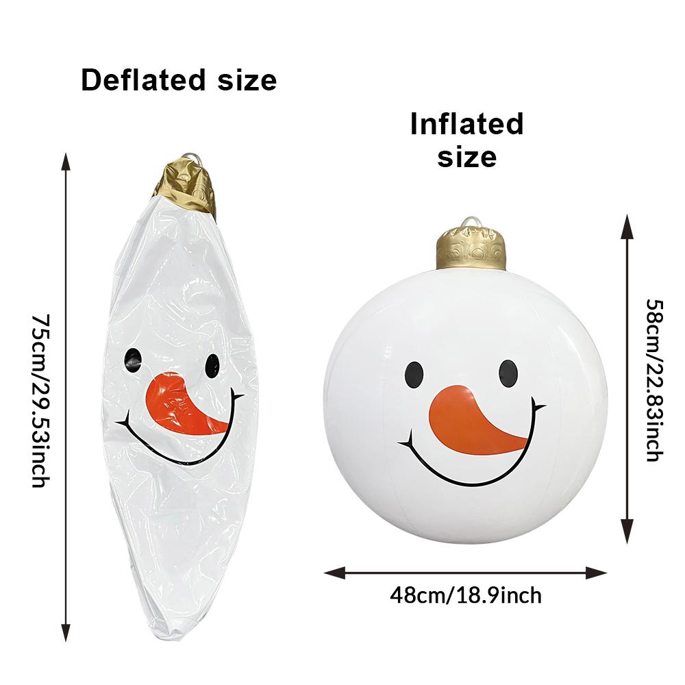 1Pc Inflatable White Snowman Christmas Ball Pvc Giant Ball Christmas Xmas Tree Decoration Xmas Gift