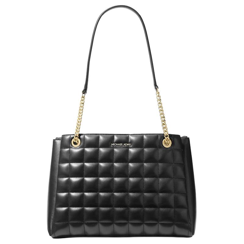 MICHAEL KORS Soho Gold Hardware Zipper Closure Design PU Tote Bag Tote Bag Shopping Bag Shoulder Bag Medium Women s Black чёрный
