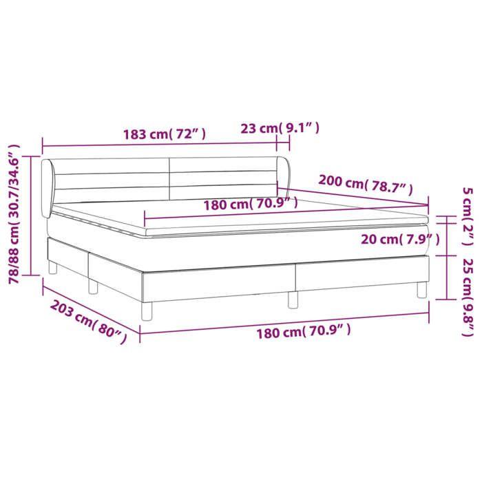 3127569 vidaXL Lit à sommier tapissier et matelas Bleu foncé 180x200cm Velours