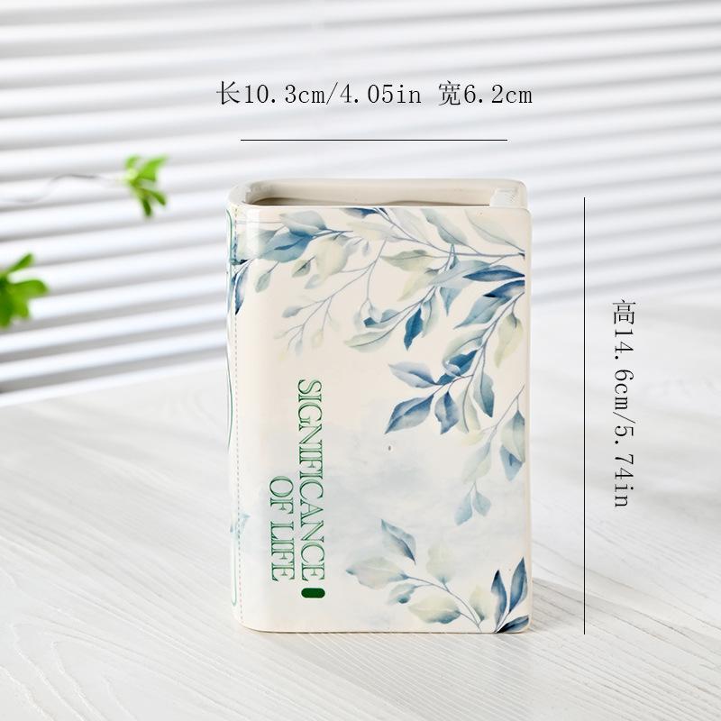 

Европейская керамическая ваза-книга Креативный высококлассный контейнер для цветочных композиций Настольная ваза-книга для гостиной и офиса Домашний декор