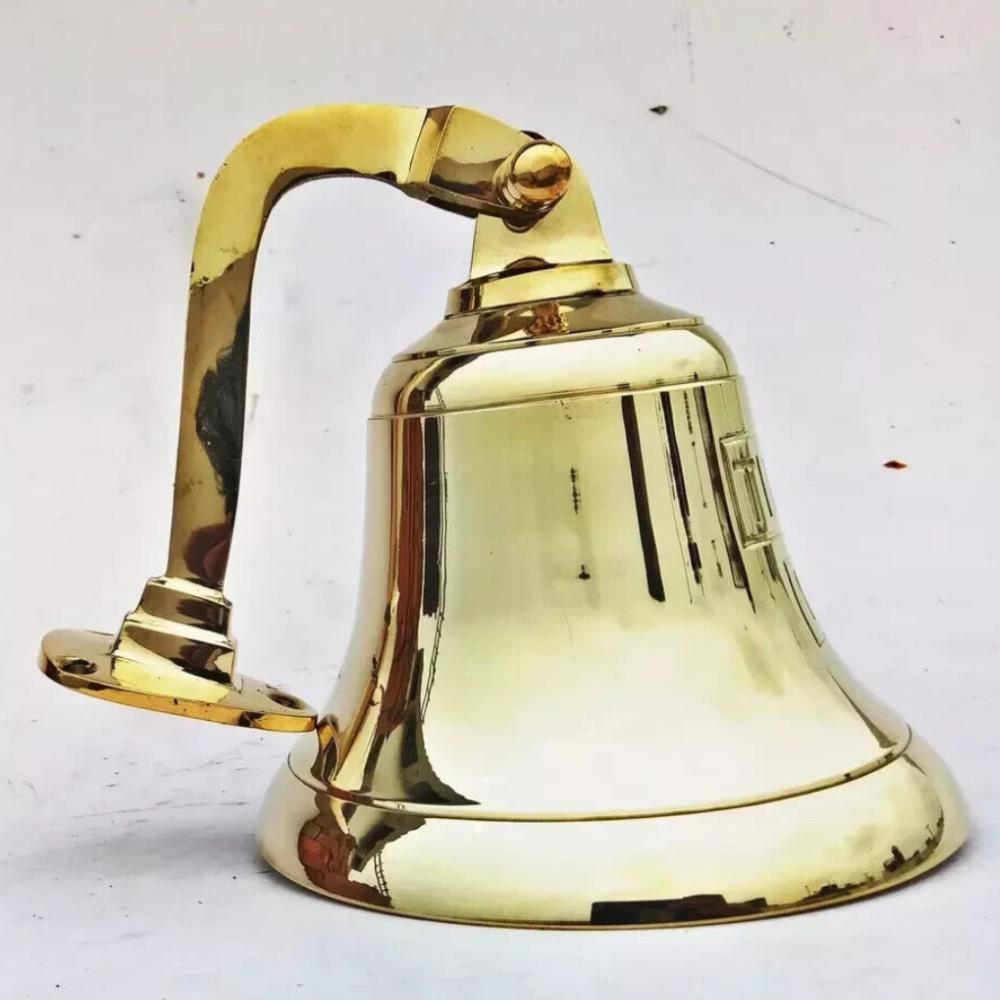 6" Full Brass Titanic Bell with Bracket and Rope for Ringing