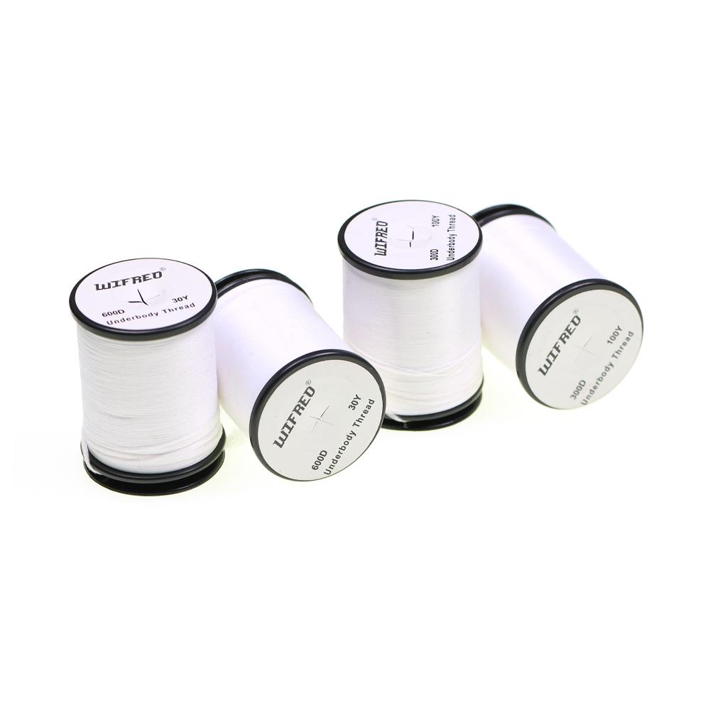 300D/600D Underbody Thread Fly Tying Thread - White Nylon Compressible Base for Nymphs, Scuds, Salmon & Steelhead Flies