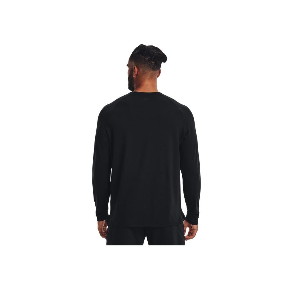 Under Armour Solid Crew Neck Pullover Sports Long Sleeve T-Shirt Men Tops Black 1378989-001