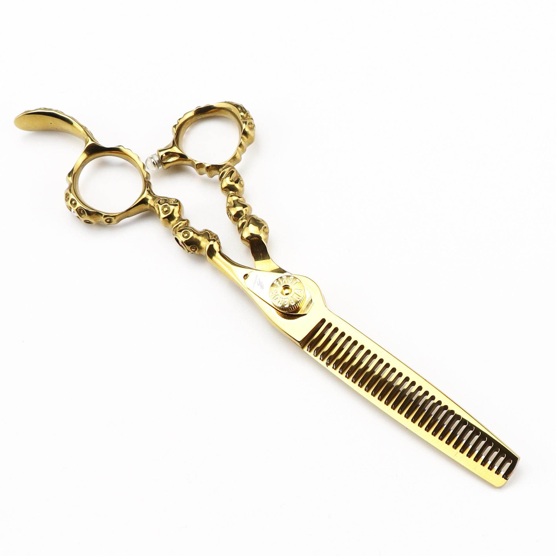 

LHG-12 Gold 6.0 inch 440C special-shaped, hair scissors, hair scissors, flat scissors, bangs scissors Lhg-12 gold dental scissors