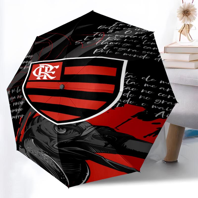 1pc Sturdy 8-Bone Auto Umbrella, Rangers FC Umbrella, Digital Printed, Foldable Umbrella for On-the-Go Outdoor Use