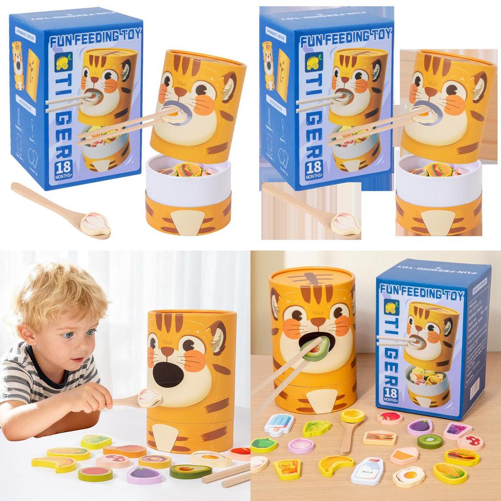 Wooden Feeding Game For Kids With Cognitive Development And Fine Motor Skills Practice For Preschool Learning