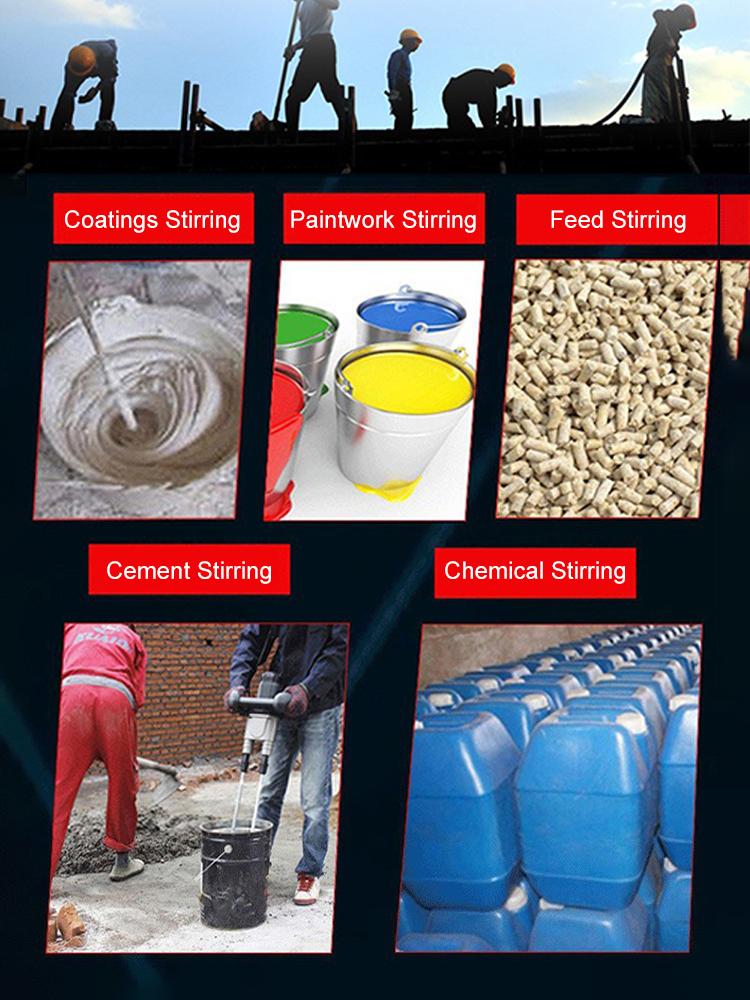 Cement Mixing Rod Mixer Drill Paint Stirring Rod Plaster Mortar Mixing Paddle Putty Powder Coating Paint Electric Mixer Rod Head
