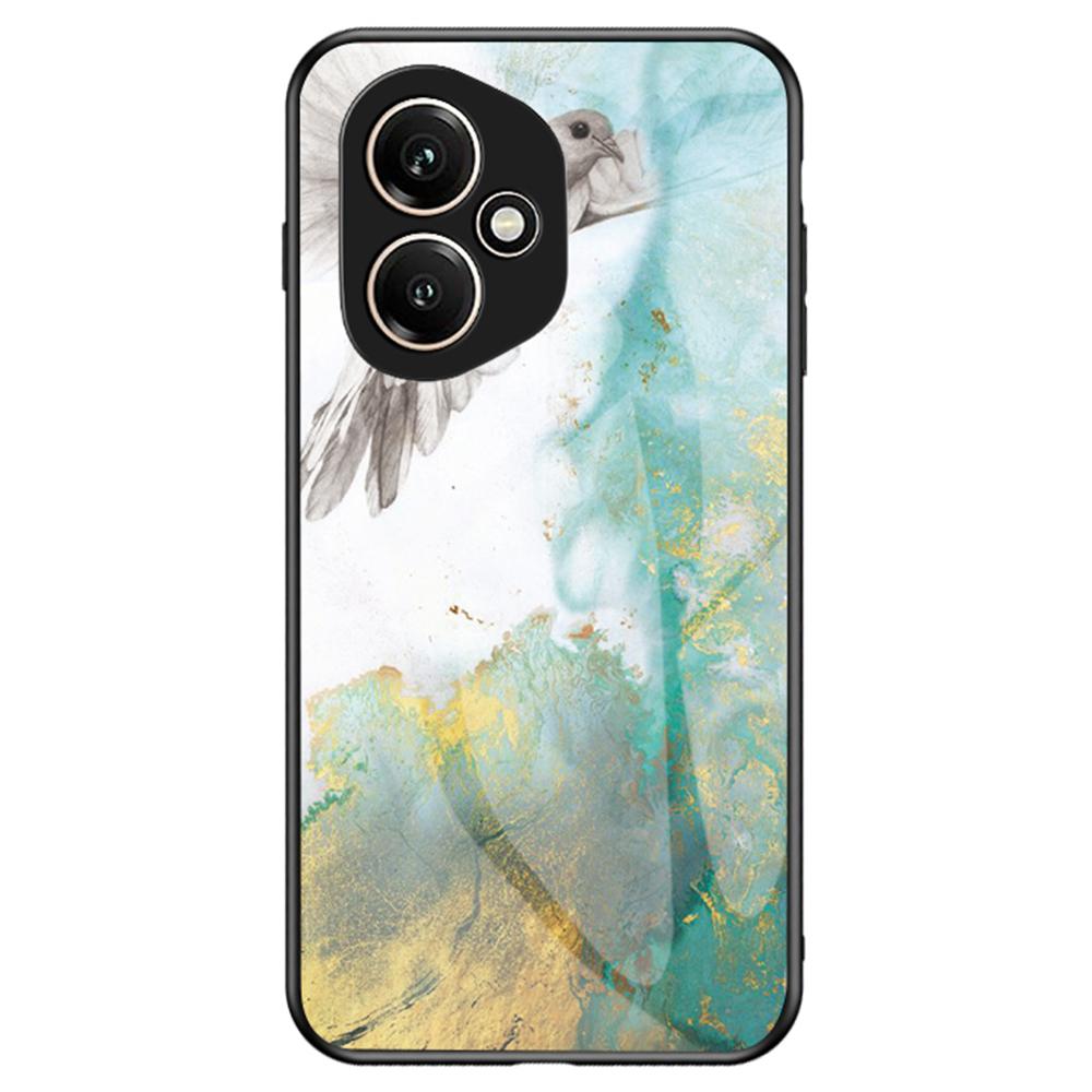 Pentru Honor 400 5G (Global) Husă Model Marmură Sticlă Temperată+PC+TPU Husă Protectoare Telefon