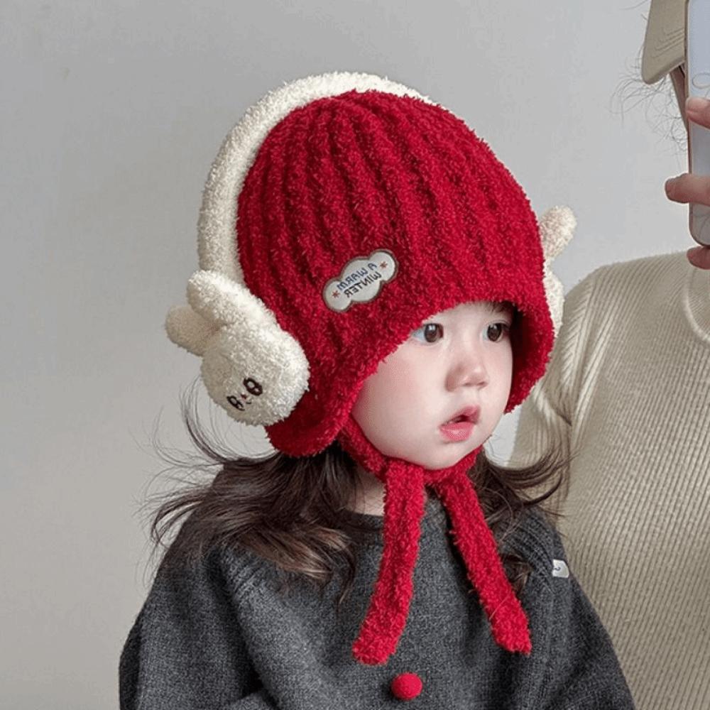 Cartoon Children's Plush Knitted Hat Animal Pattern Kids Ear Protection Hat  Photography Props