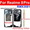 For Realme 8i 8 Pro 8S 8 4G 5G Middle Frame Housing Bezel Middle Frame Cover With Side Button Camera Lens Cover Repair