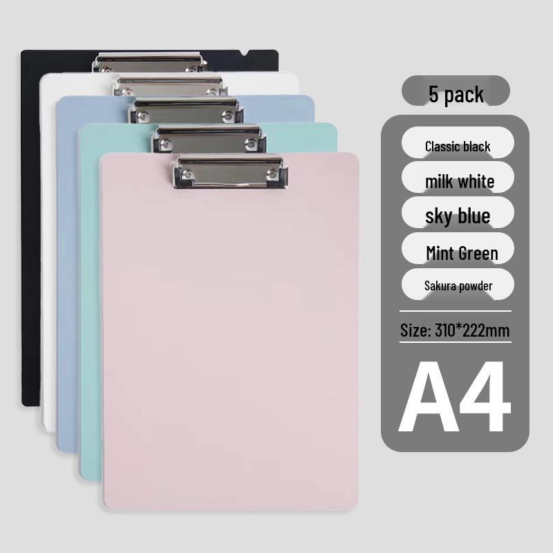 A4 Hardboard Writing Pad Clipboard with Paper Clip - Office Supplies