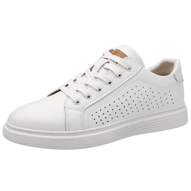 

Fashion Designer Men s White Flat Sports Shoes Men s Genuine Leather Oxford Casual Shoes Outdoor Hollow Out Sneakers Mo-3285 47