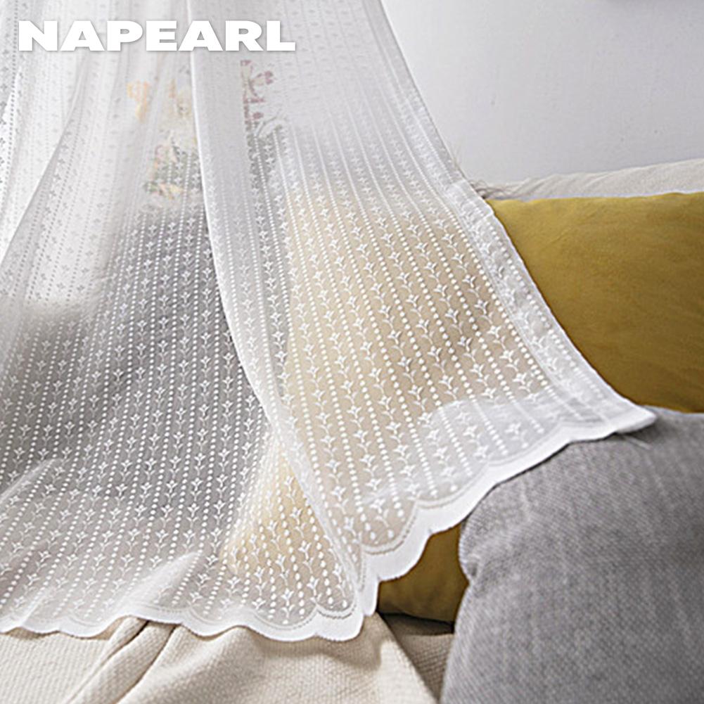 1 rideau transparent en dentelle à motif de vague fraîche de style français NAPEARL 10-20 % occultant pour salon, chambre à coucher, balcon, décoration d'intérieur