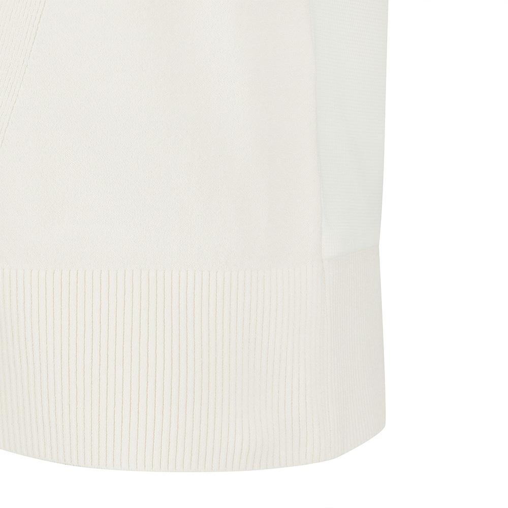 MALBON GOLF Women'S Knit Jersey Hybrid Collar Top Cream (Woman)