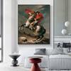 Napoleone di Louis David Dipinto Stampa su Tela Poster Vintage da Parete Equestre Alpi Immagine per Soggiorno Arredamento Casa Cuadros