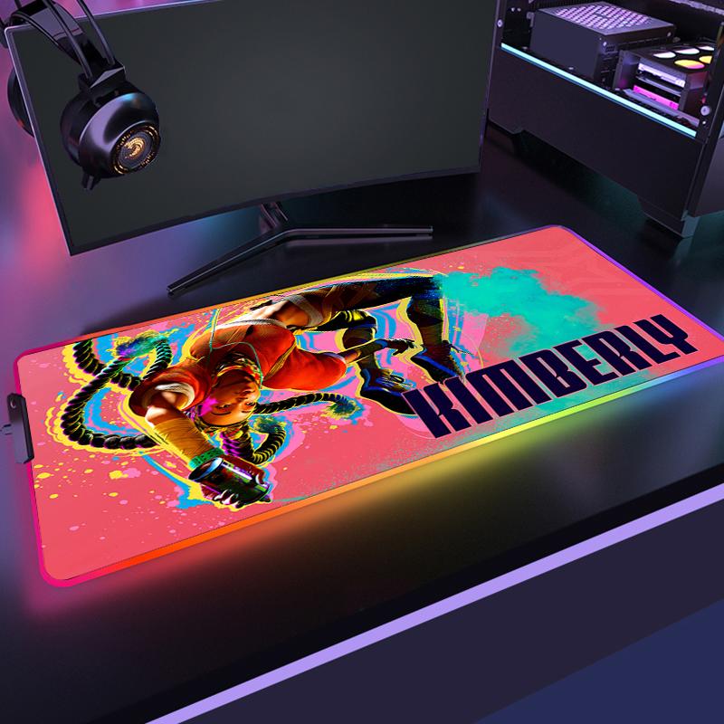 Rgb Xxl Mouse Pad Large Gamer Mousepad Anime Street Fighter Deskmat Gaming Pc Setup Accessories Desk Mat Computer Table Mausepad