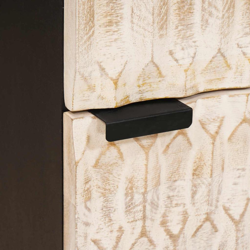Highboard with Door White Washed Surface 40 x 33 x 110 cm