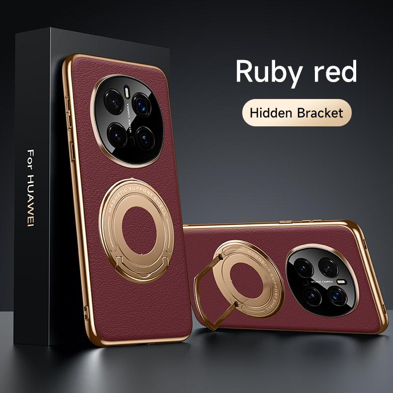 

Екологічно чистий веганський шкіряний чохол-підставка прихованого типу для Honor Magic 6 7 Pro Магнітна кришка Невидима підставка-тримач Розкішний бізнес-стиль Honor Magic6 червоний