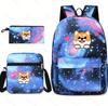 New CR7 Backpack 3Pcs Travel Bag Canvas Backpack Students School Bag For Boys Girls Canvas Teens Laptop Zipper Mochilas For Gift