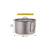 Titanium Camping Bowl 1000ml With Lid Straight Handle Lightweight Outdoor Dining Ware Hiking Picnic Travel