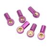 6Pcs Aluminum Alloy M3 Link Rod Tie Rod End Ball Head Joint Holder for 110 RC Car Purple