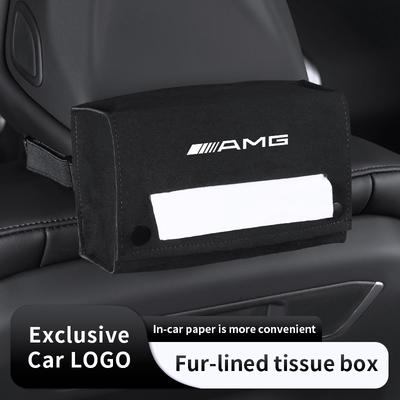 Car Emblem Tissue Box Holder Seat Storage Bag For Mercedes Benz AMG W203 W205 W206 W211 W220 W212 W201 W210 W176 W124 W126 W140