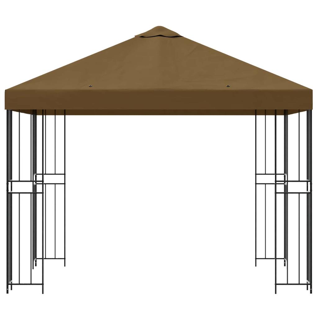 Garden Gazebo 3 X 3 M Taupe Polyester and Steel 190 Gsm