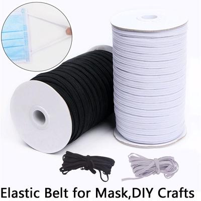 Black, 3mm,140YD Crafts Flat Elastic Band Elastic Cord//Elastic Rope//Bungee Braided Stretch Strap Cord Roll for Sewing Crafts DIY