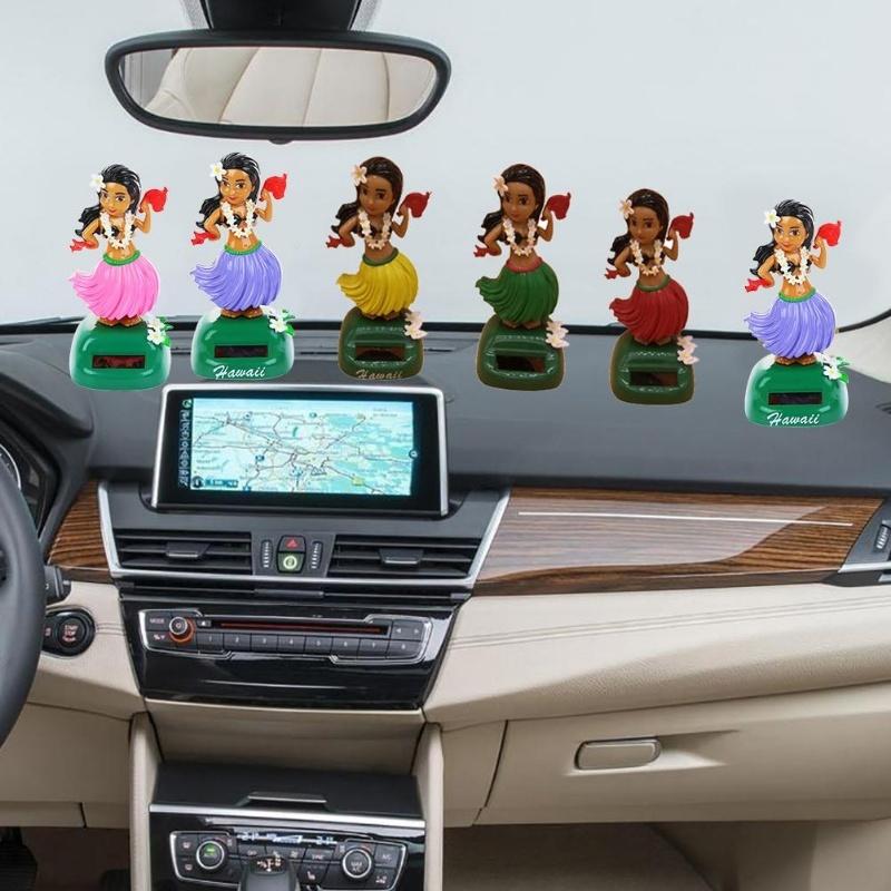 Solar Hawaiian Dance Figure Car Dashboard Toy Lovely With Solar Panel Shaking Head Doll Dancing Figure Toy For Bedroom Family