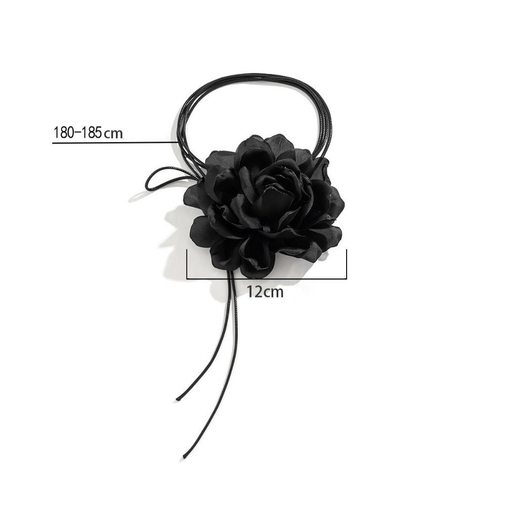 Fashion Accessory Exaggerated Design Rose Flower Adjustable Length Big Rose Rope Romantic Style Large Petal Flower Party Wear