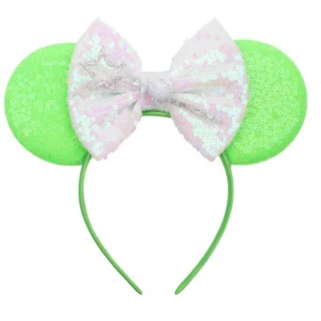 Silver Shinny Mouse Ears Headband For Girls Shinny Sequin Bow Hairband Festival Party Cosplay DIY Hair Accessories