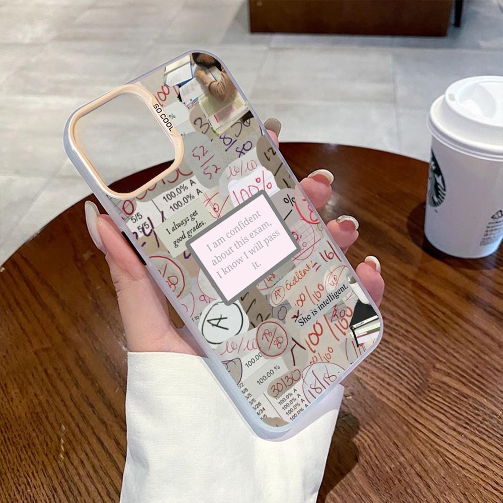 

Study grades fashion luckly poster Phone Case Gradient IMD Colorful Silver Suitable case for iPhone17 16 15 14 13 12 Pro Max iPhone 12 Pro Max