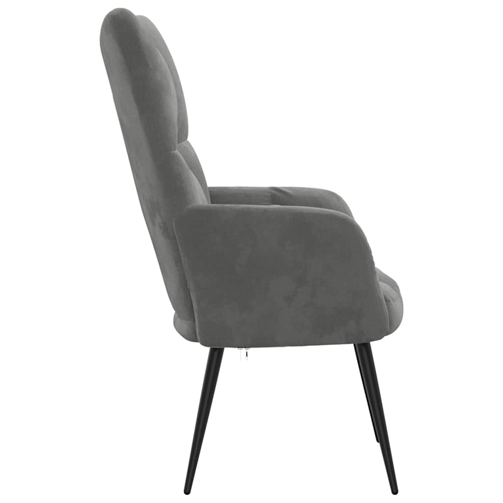 Vidaxl Fotel, Ciemnoszary, Obity Aksamitem