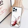 Red Wine Glass Art Phone Case For iPhone 16 Pro Max 14 13 12 11 15 17 Pro Max mini 15 16 Plus 16e Back Cover