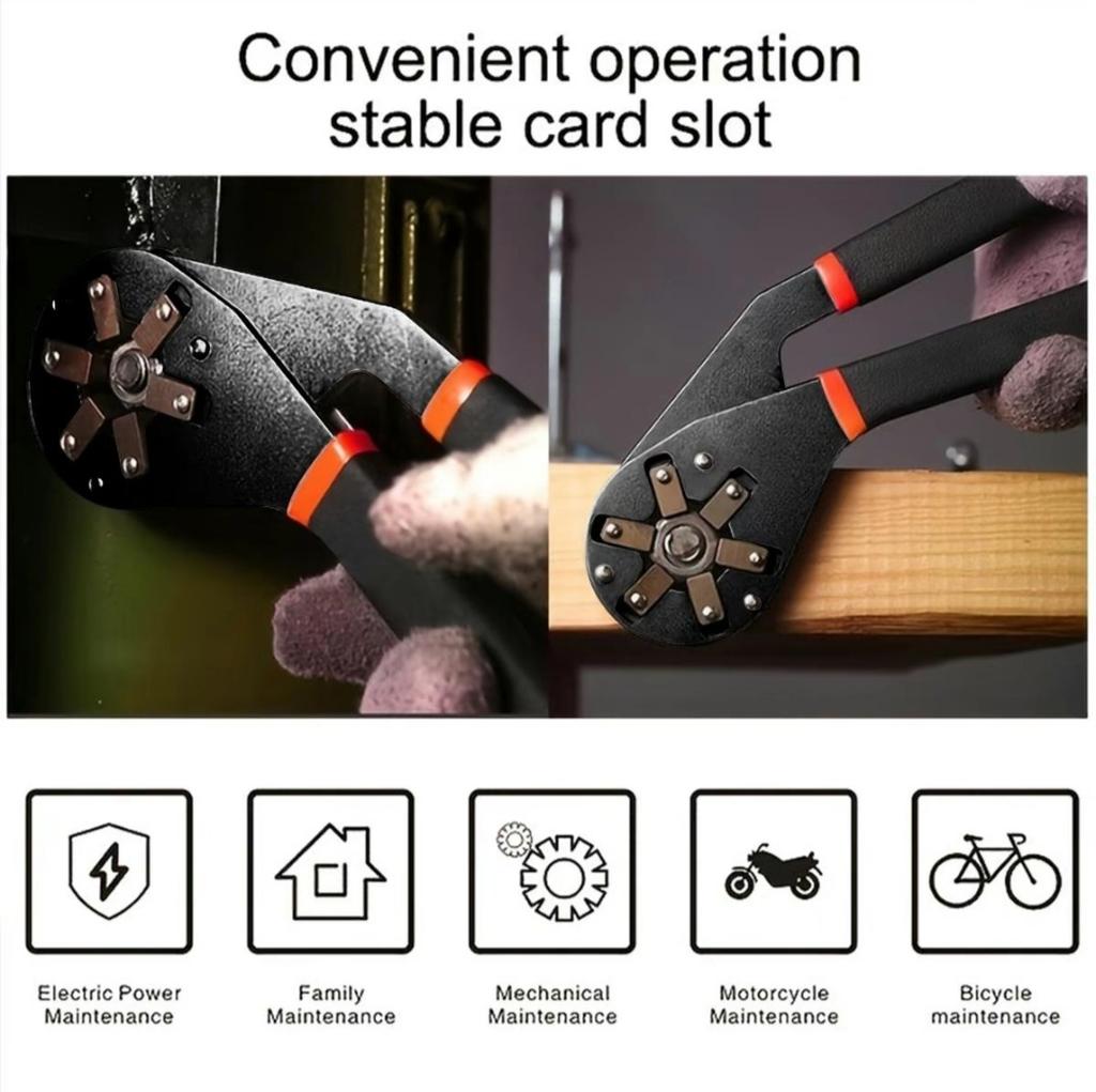 6 In / 8 In Multifunctional Adjustable Universal Wrench with Chrome Craftsman Wrench Grip Multifunctional Repair Hand Tool