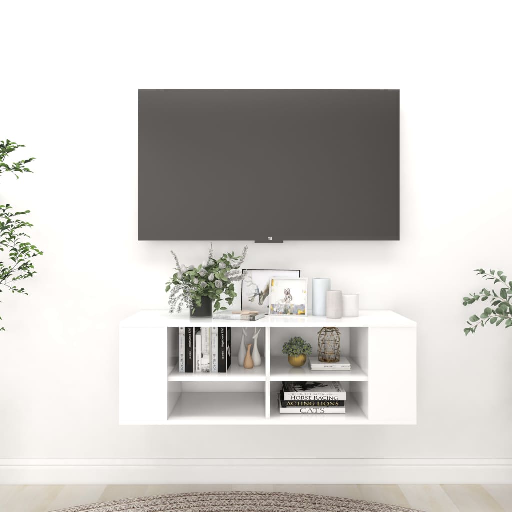 vidaXL TV-Wandschrank Weiß 102x35x35 cm Holzwerkstoff anti-blitz weiße