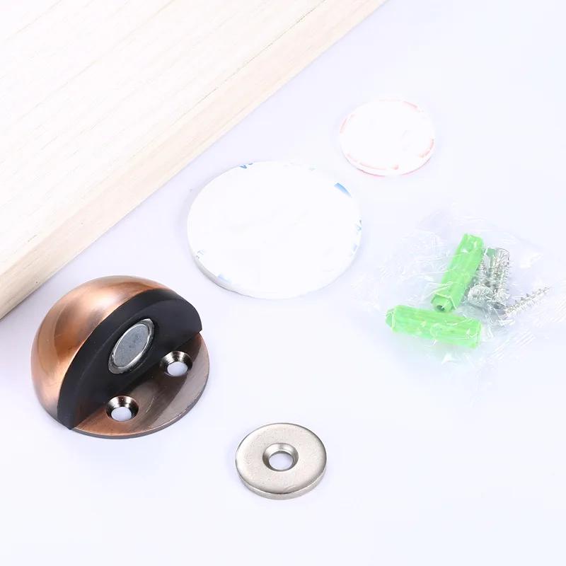 

Дверные упоры из нержавеющей стали, резиновые, магнитные, дверные упоры, не требующие прокалывания, скрытые держатели дверных упоров, монтируемые на пол без гвоздей Double hole magnetic