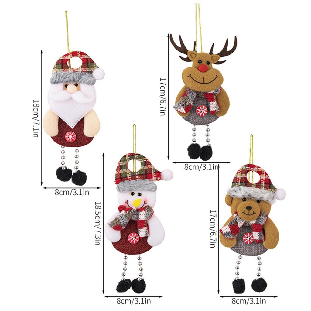 Christmas Tree Fabric Ornament Seasonal Display Fabric Santa Pendant Decor For Christmas For Mantel Door Wall Living Room
