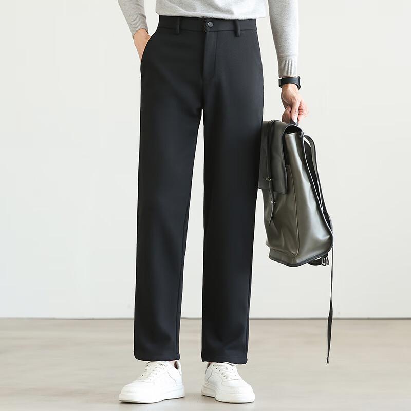 FAPAI Men's Wool Blend Anti-bacterial Business Casual Pants