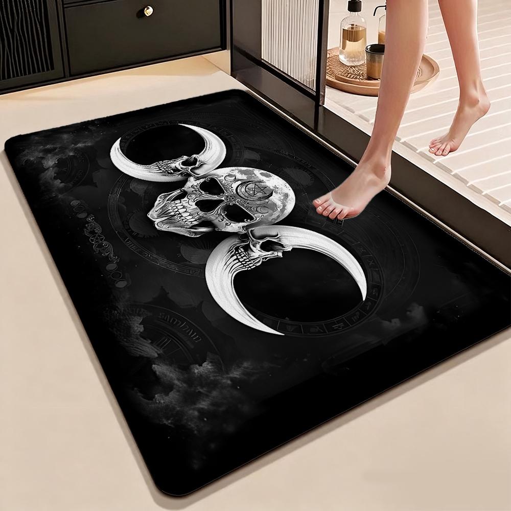 Dark Gothic Pentacle Ruby Accents Patterned Rug Nonslip Thick Carpet For Living Room Bedroom Hallway Home Decor Birthday Gift