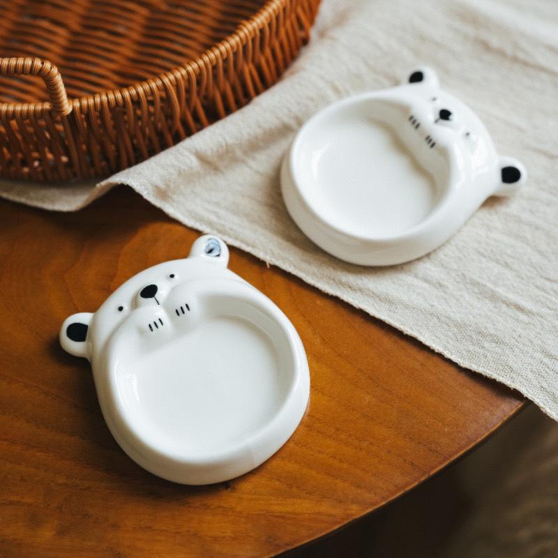 Ceramic Small Flavor Plate, Cute Little Dog Sauce Plate, Butter Small Plate, Mini Sushi Soy Sauce Dipping Bowl