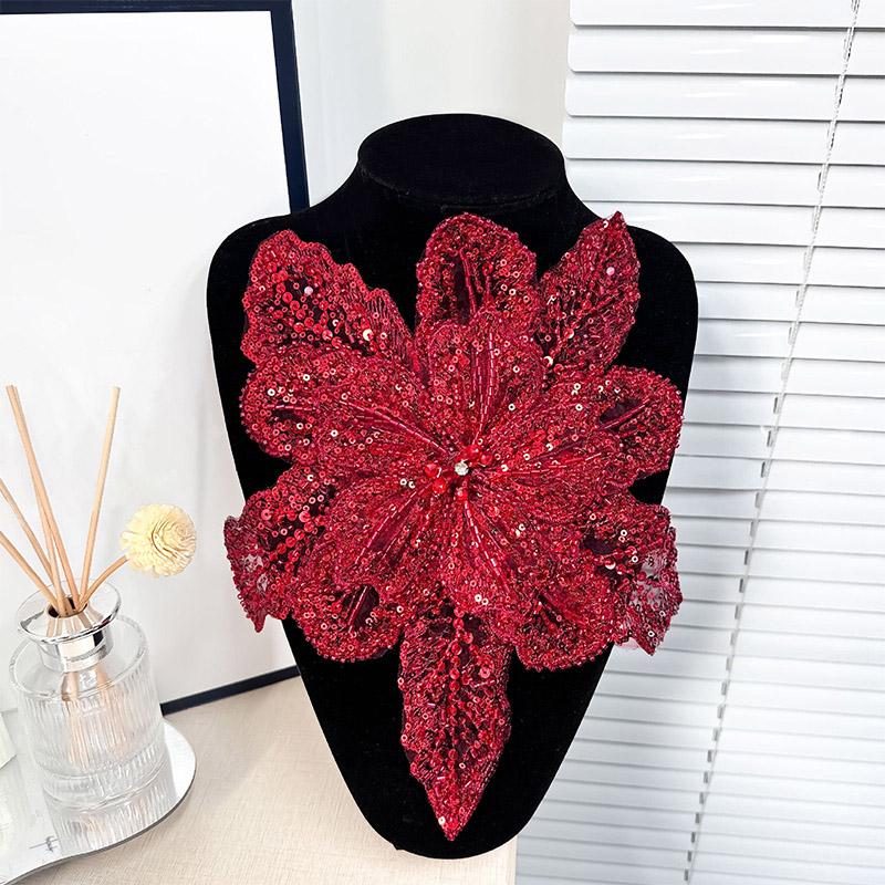 

1 шт. аппликация ткань для одежды полиэстер многослойный корсаж бисерные цветочные кружевные нашивки пайетки швейный материал