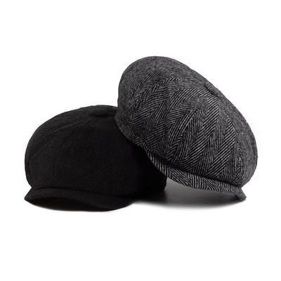 Berretto da newsboy vintage da uomo in misto lana spina per Autunno/Inverno