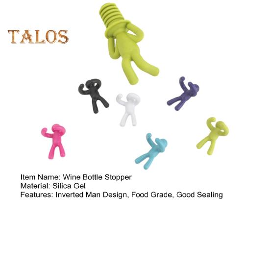 7 Stücke Weinflaschenverschluss Kreative Invertiert Mann Design Lebensmittelqualität Silikon Rotwein Champagner Dekoration Korken