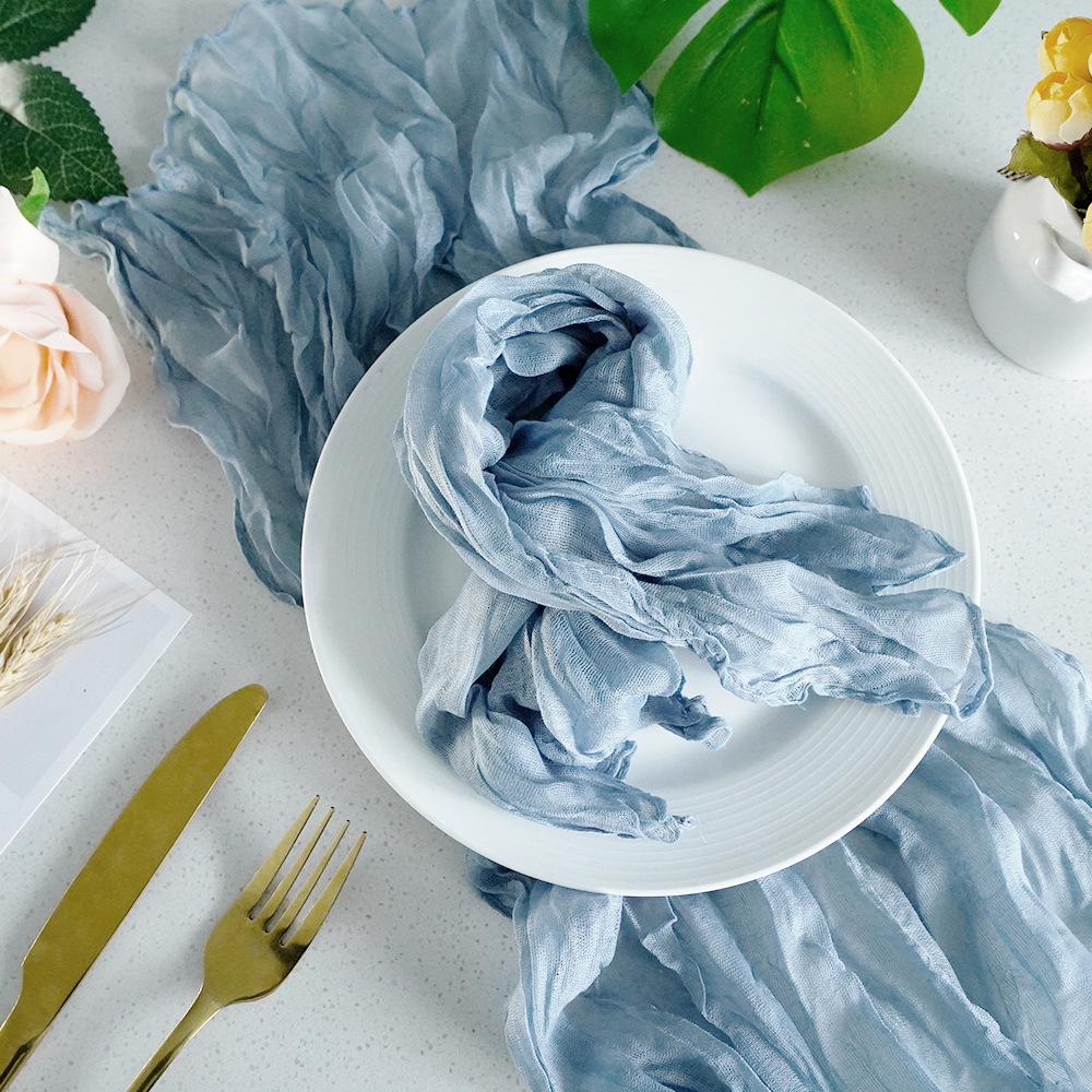 6PC Sage Green Gauze Cheesecloth Napkin Table placemat Setting Dining Wedding Party Banquet Christmas Banquets Arches Cake Decor