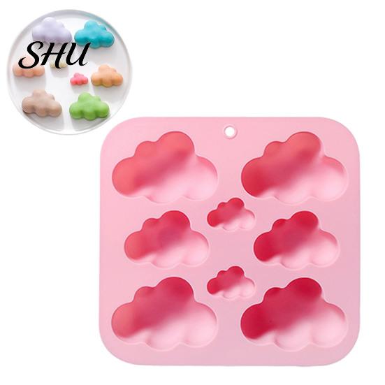 Oven Safe Silicone Mold 8-Cavity Cloud Soap Non-sticky Food Grade DIY Cookie Candle Resin Plaster Chocolate Biscuit Cake Ice Mould Microwave